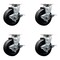 Service Caster 5 Inch Polyolefin Swivel Caster Set with Ball Bearings and Brakes SCC SCC-20S520-POB-TLB-4 - alternate 1